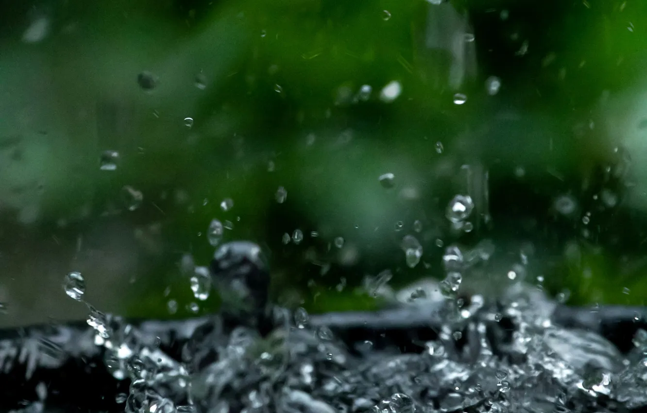 Photo wallpaper water, drops, macro, rain