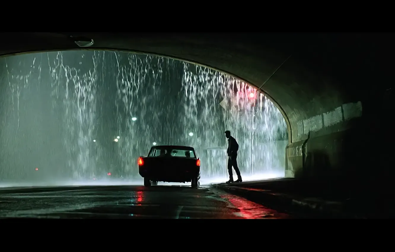Photo wallpaper Neo, Night, Rain, Keanu Reeves, Under The Bridge, Matrix-1