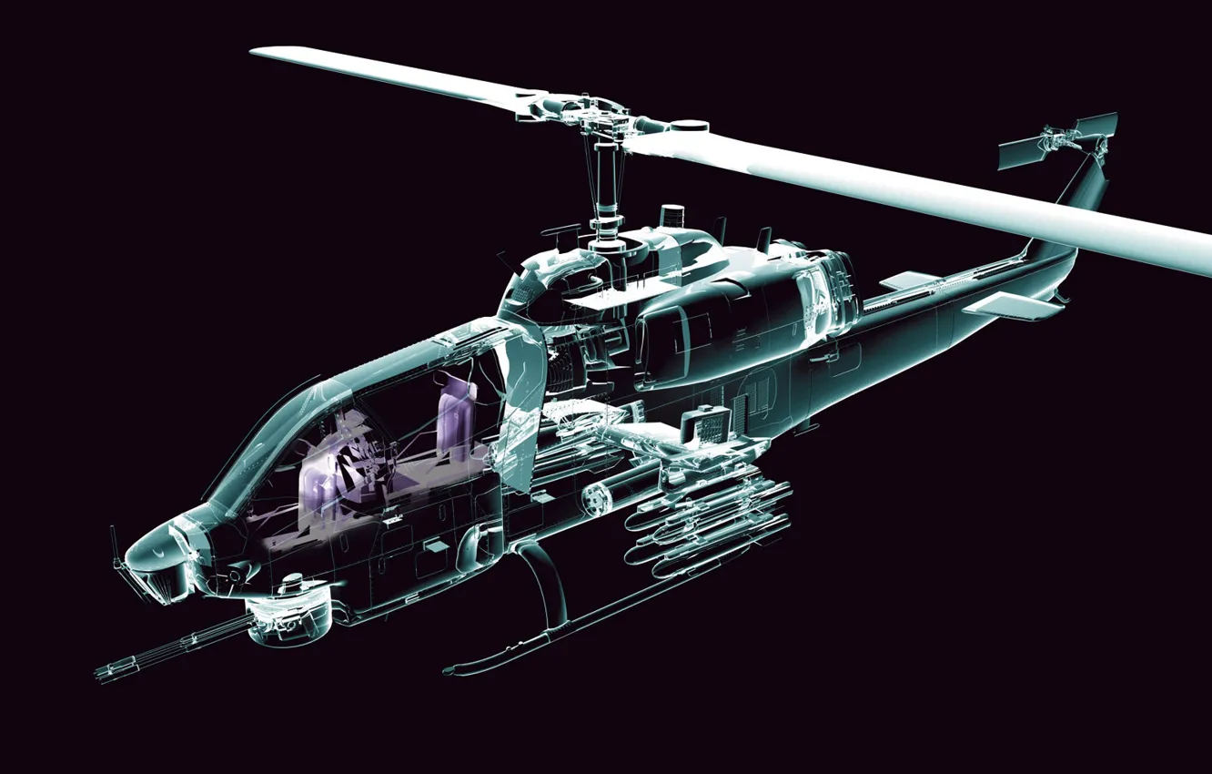 Photo wallpaper line, helicopter, drawing