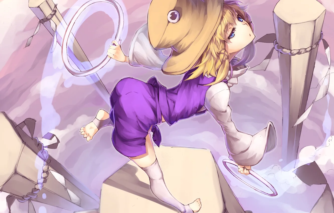 Photo wallpaper look, girl, pose, posts, ring, touhou, art, Moriya Suwako