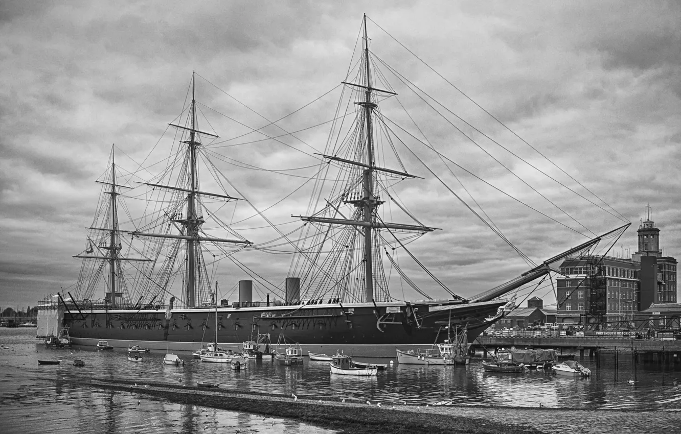 Photo wallpaper Museum ship, HMS Warrior, armored frigate
