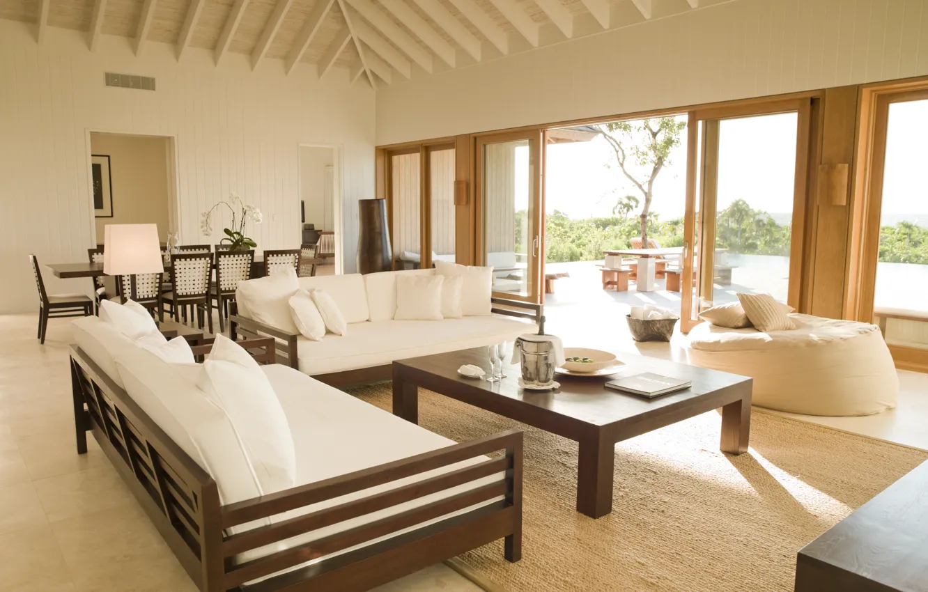 Wallpaper design, style, interior, villa, living space for mobile and