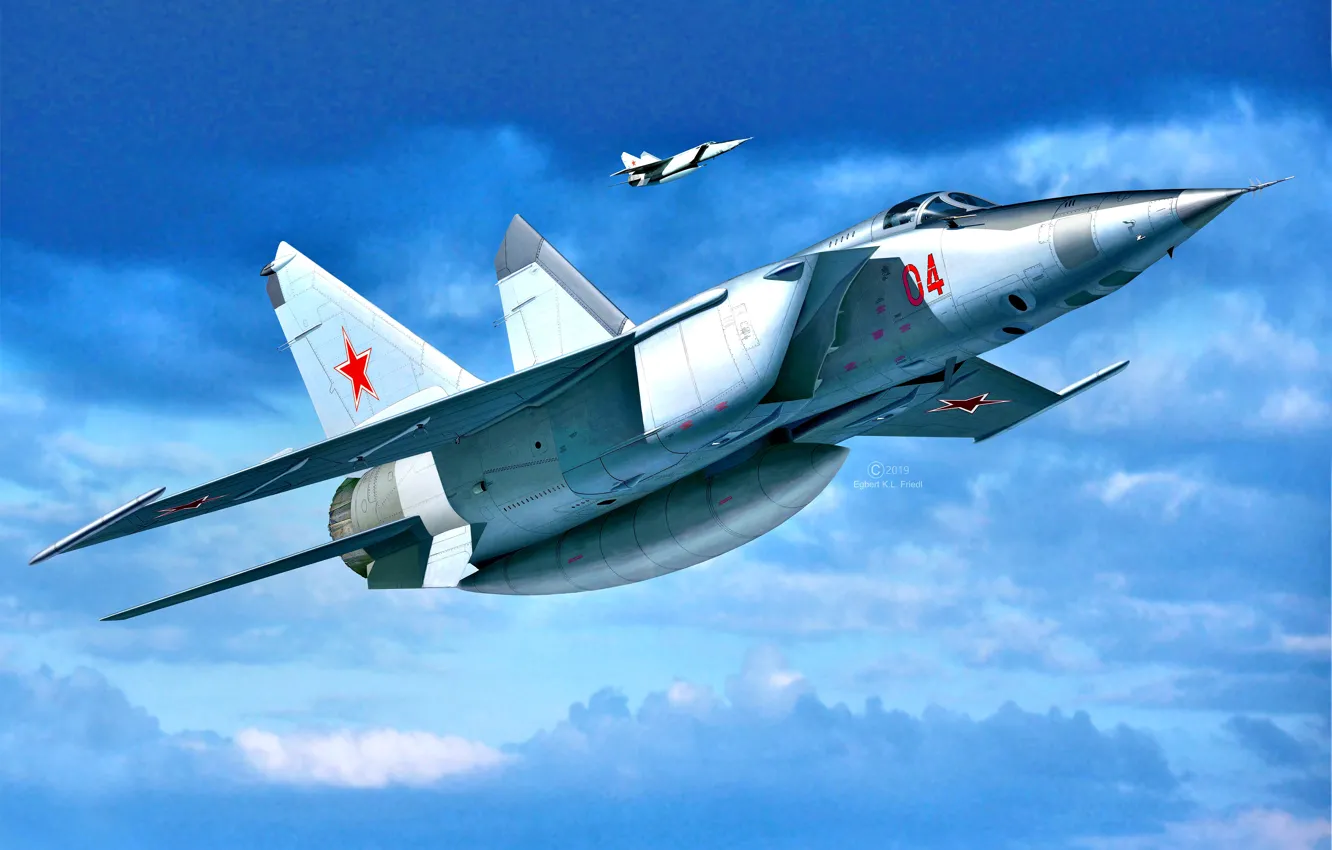 Photo wallpaper THE SOVIET AIR FORCE, The MiG-25, Supersonic aircraft, Electronic reconnaissance aircraft, MiG-25РБТ, Tall