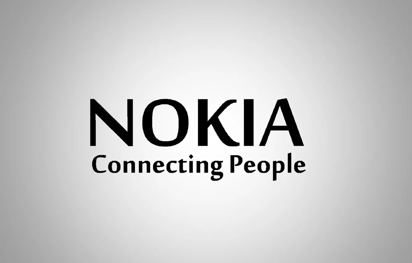 Photo wallpaper white, black, Nokia, lettering, Minimalism