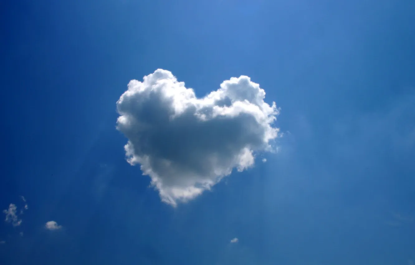 Photo wallpaper clouds, heart, siniva
