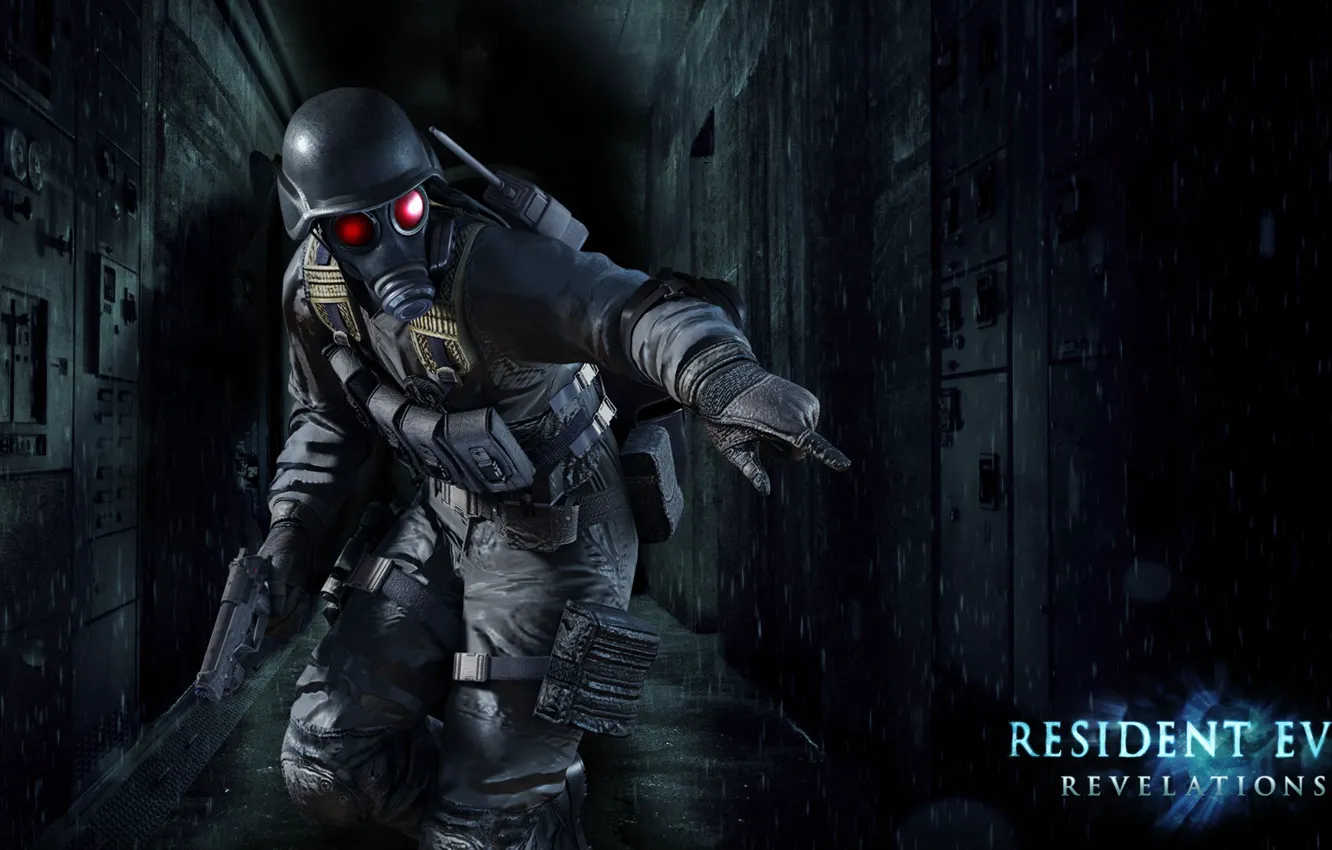 Photo wallpaper gun, pistol, game, soldier, weapon, Resident Evil, Umbrella, ship
