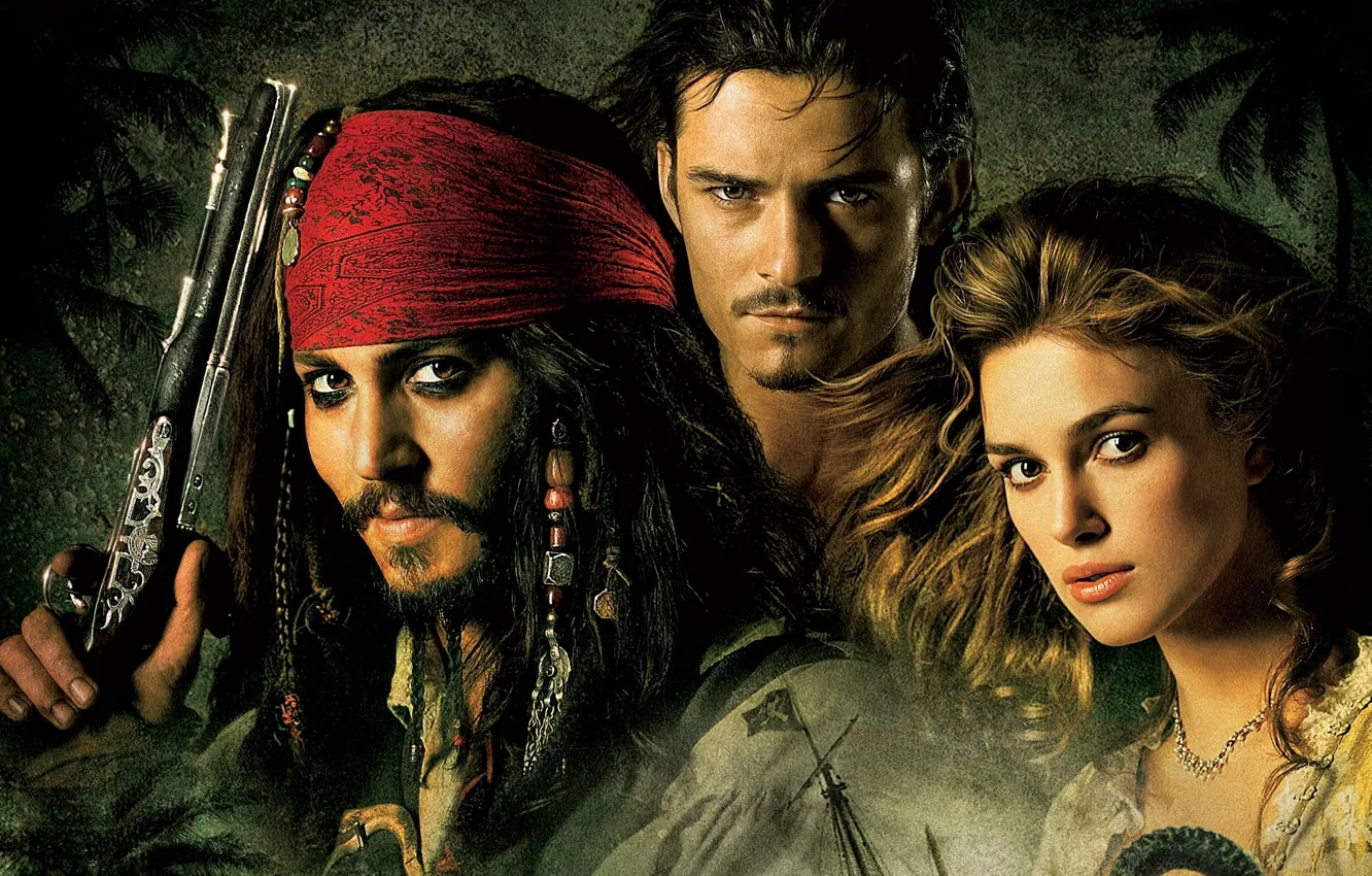 Photo wallpaper Johnny Depp, Johnny Depp, Keira Knightley, Keira Knightley, Jack Sparrow, Pirates of the Caribbean, Elizabeth …