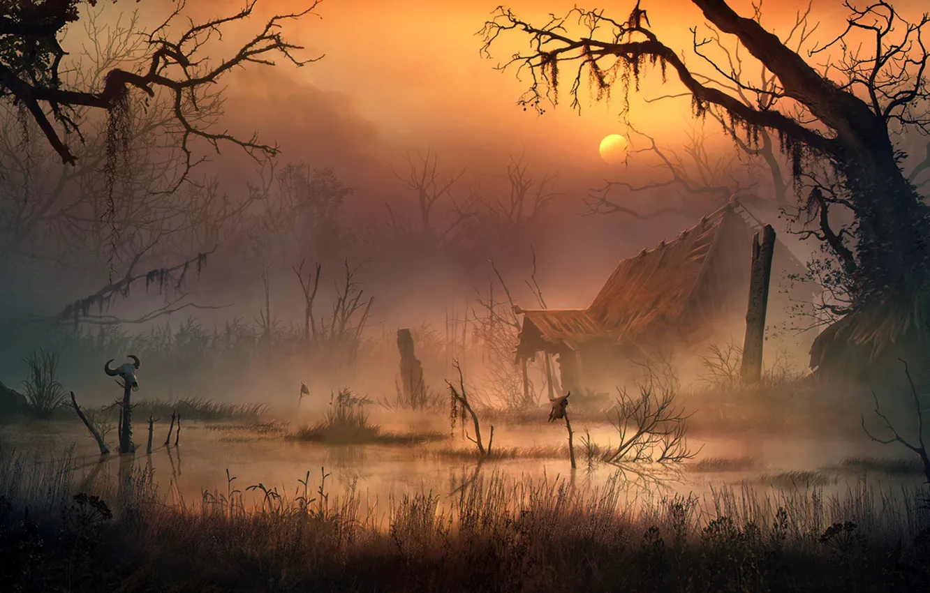 Photo wallpaper swamp, the stench, Vladimir Manyukhin, The swamp witch