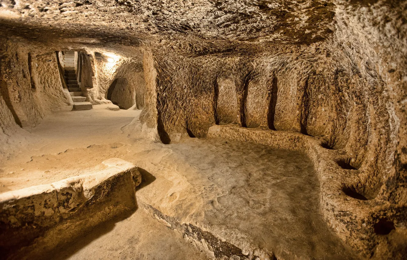 Photo wallpaper Turkey, Cappadocia, underground city, Derinkuyu