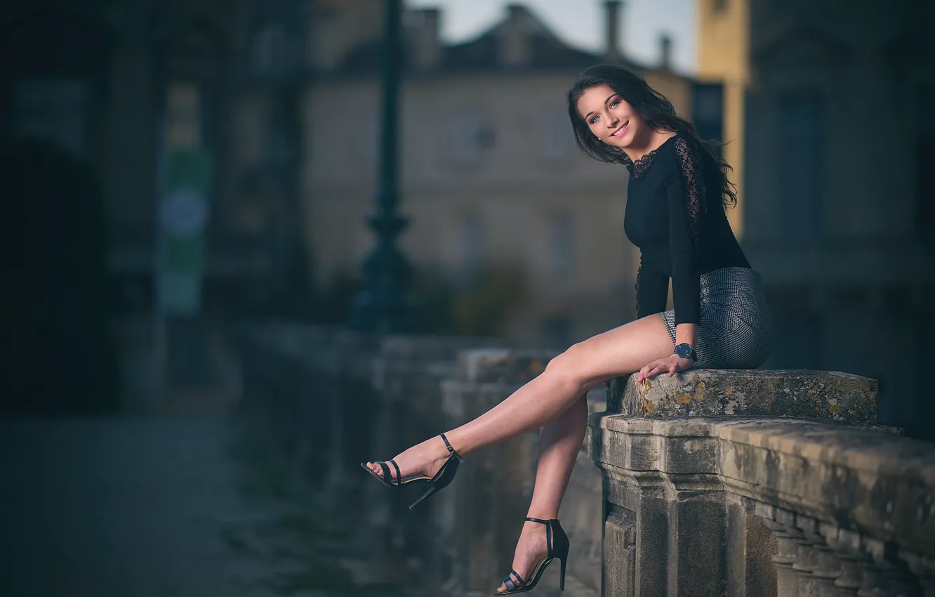 Photo wallpaper girl, sexy, smile, studs, promenade, figures, cute, Laws