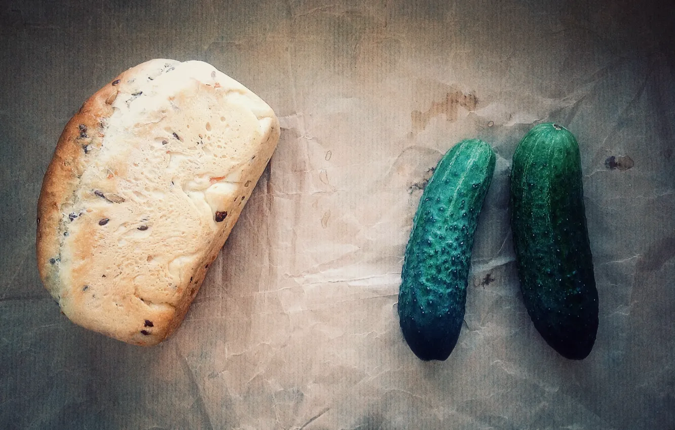 Photo wallpaper food, bread, cucumbers