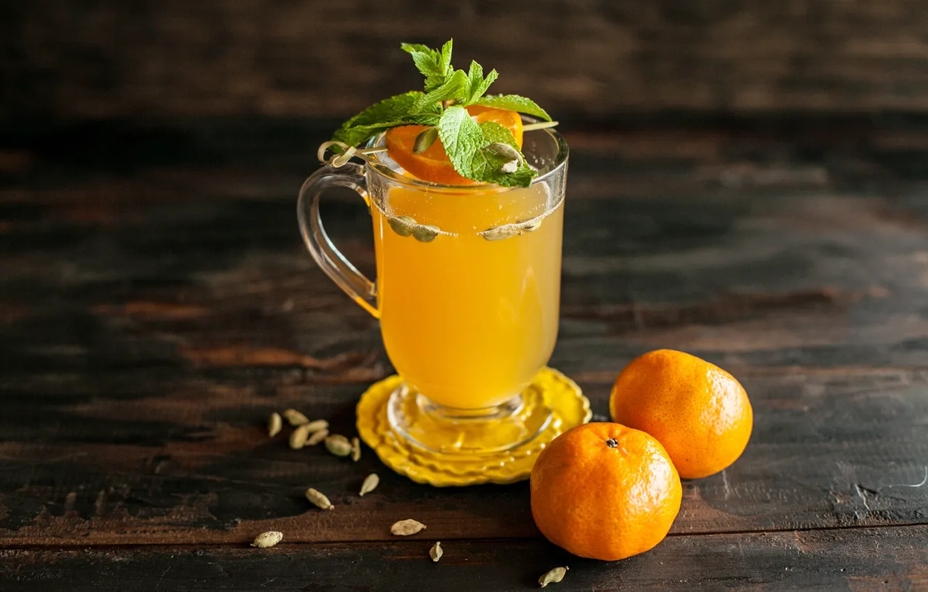 Photo wallpaper juice, Drink, citrus, mint