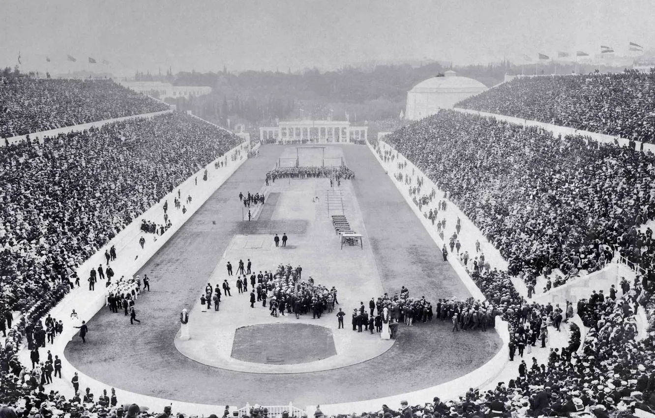 Photo wallpaper Greece, Olympics, stadium, Olympic games, opening, Athens, 1896