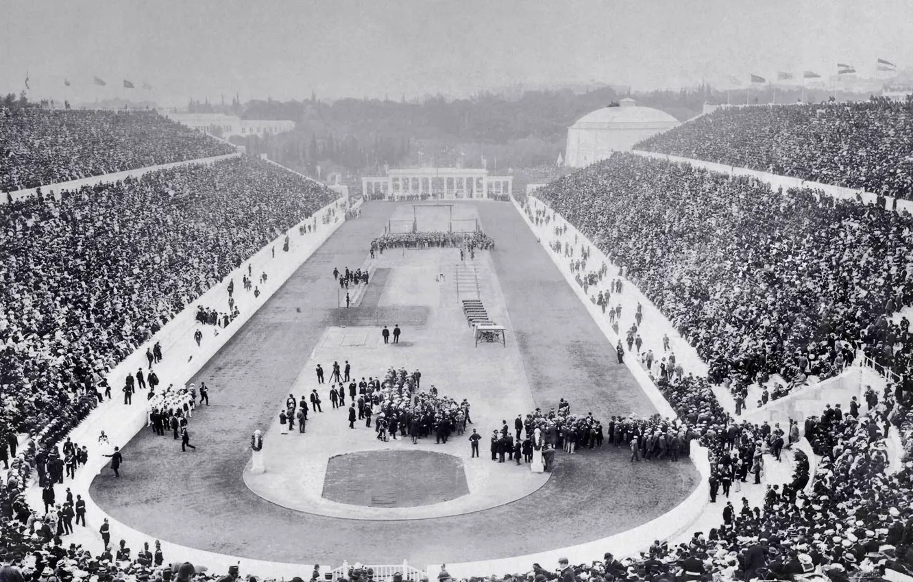 Photo wallpaper Greece, Olympics, stadium, Olympic games, Athens, 1896, Opening