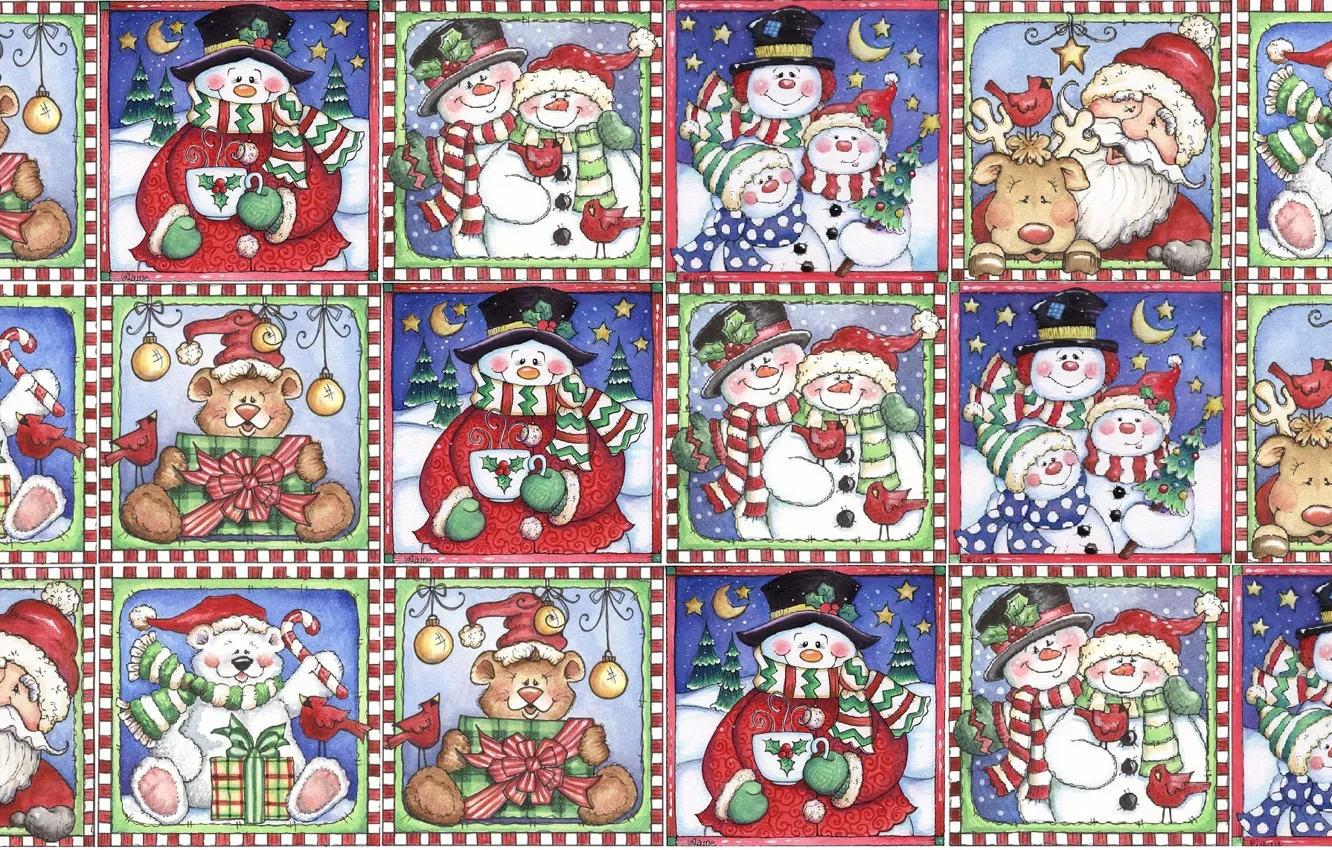 Photo wallpaper mood, holiday, gift, texture, New year, snowman