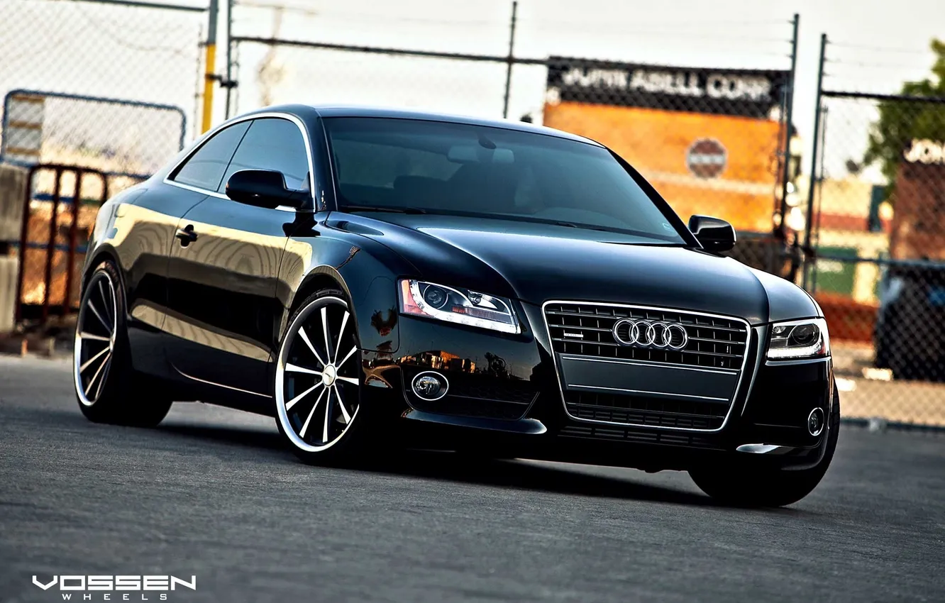 Photo wallpaper car, Audi, Audi, black, black, Vossen