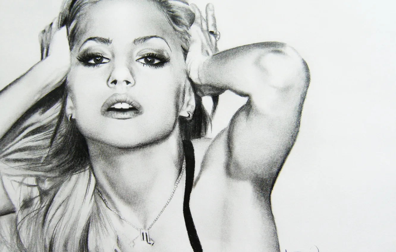 Photo wallpaper look, girl, decoration, face, earrings, hands, actress, ring