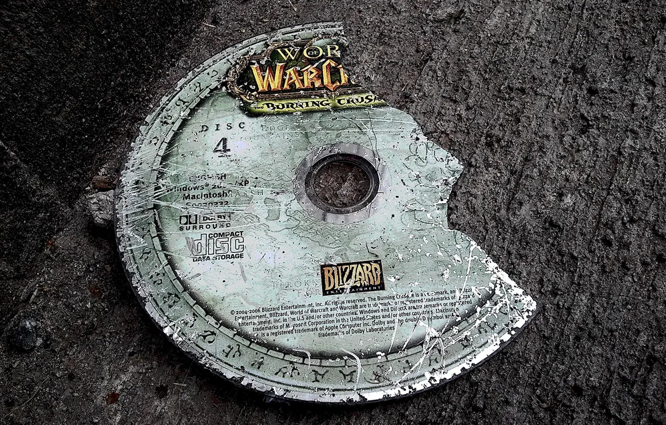 Photo wallpaper World of Warcraft, broken, Dvd