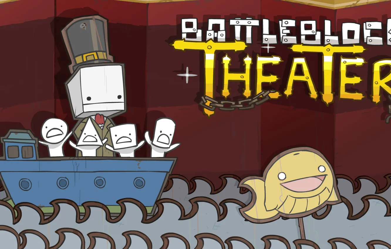 Photo wallpaper water, the game, ship, blocks, hero, game, water, characters