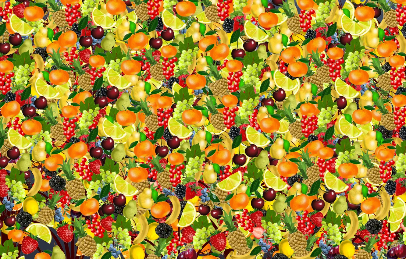 Photo wallpaper summer, berries, fruit, colorful