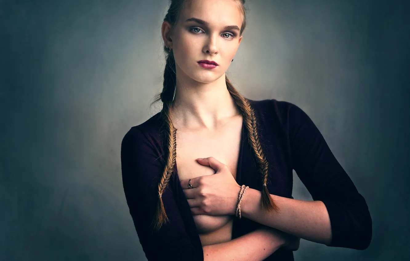 Photo wallpaper portrait, Liz, makeup, Libriana, chest