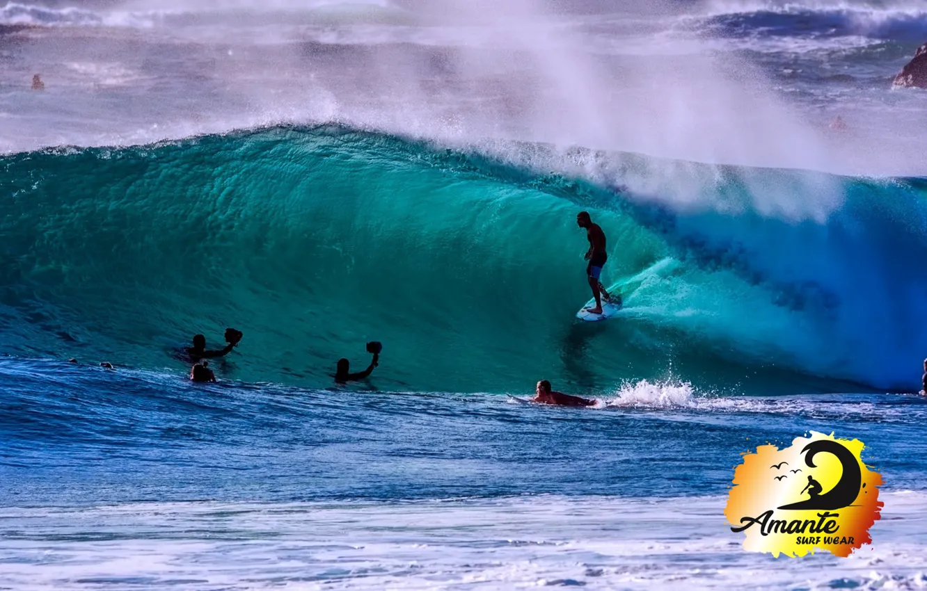 Photo wallpaper logo, beach, surf