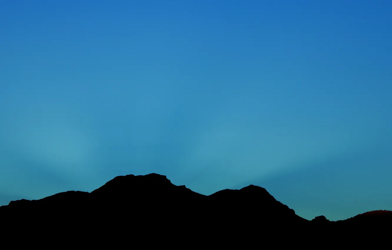 Photo wallpaper sky, hills, silhouette