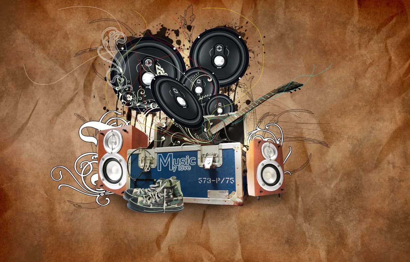 Photo wallpaper paper, music, address