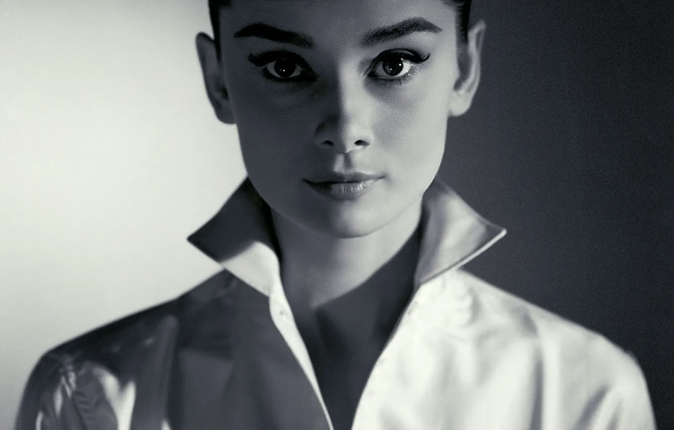 Photo wallpaper portrait, actress, brunette, Audrey Hepburn