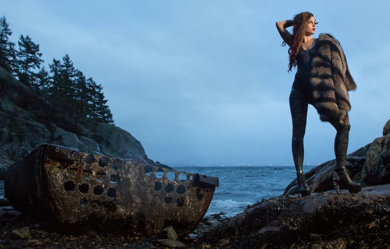 Photo wallpaper girl, pose, background