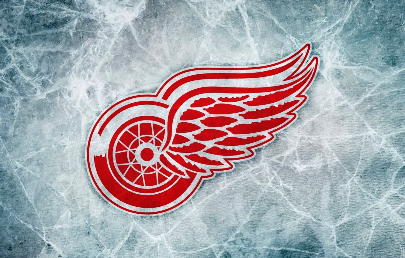 Photo wallpaper Ice, Logo, Detroit, NHL, NHL, Hockey, Red Wings