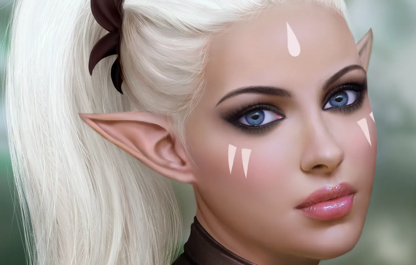 Photo wallpaper look, art, elf, ears, fantasy