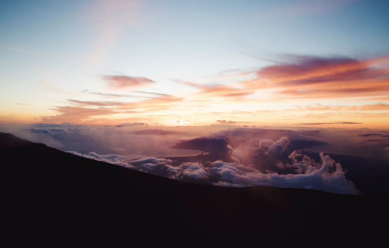 Photo wallpaper the sky, clouds, sunset