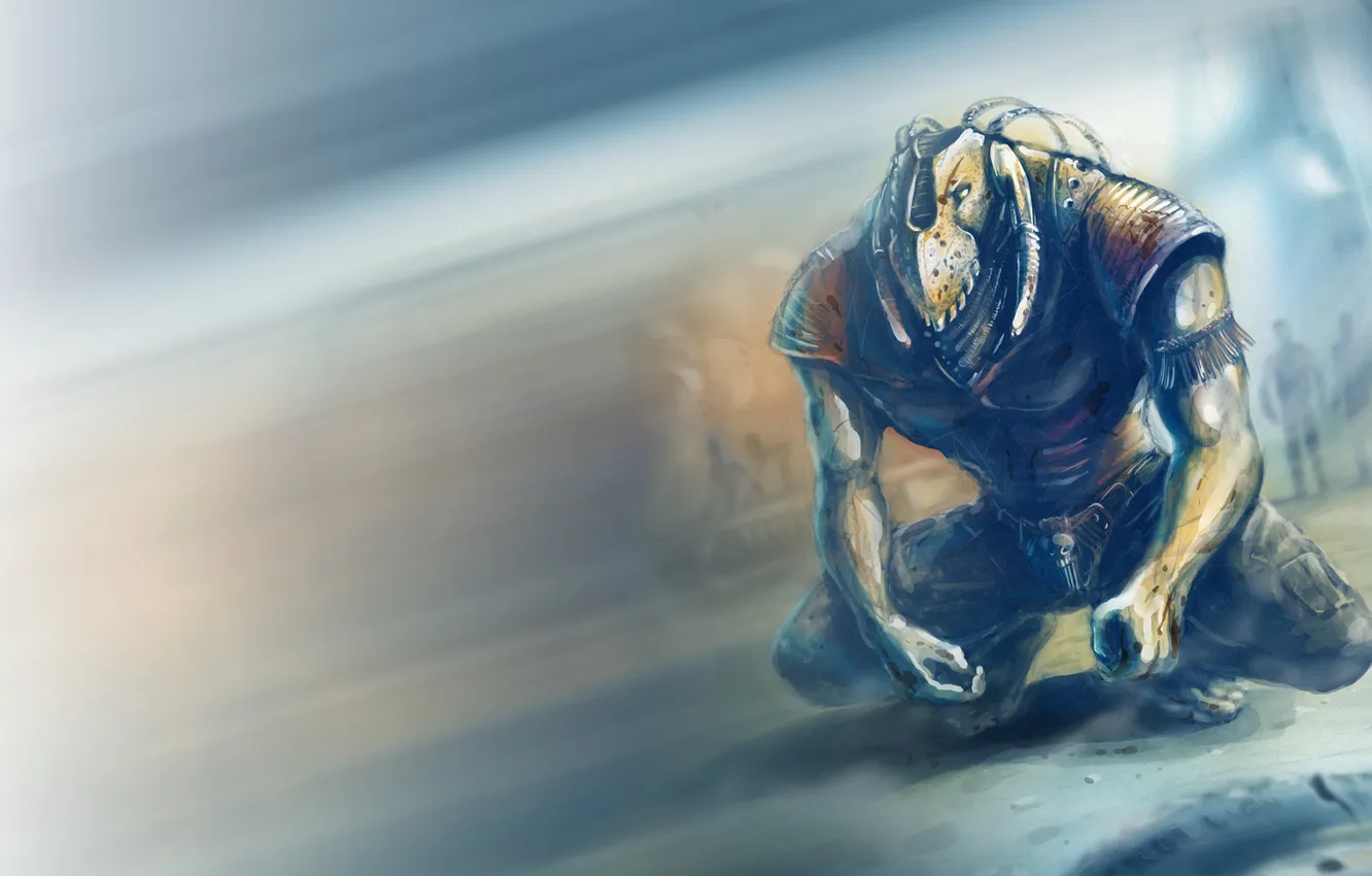 Photo wallpaper the city, fiction, people, planet, monster, Mars