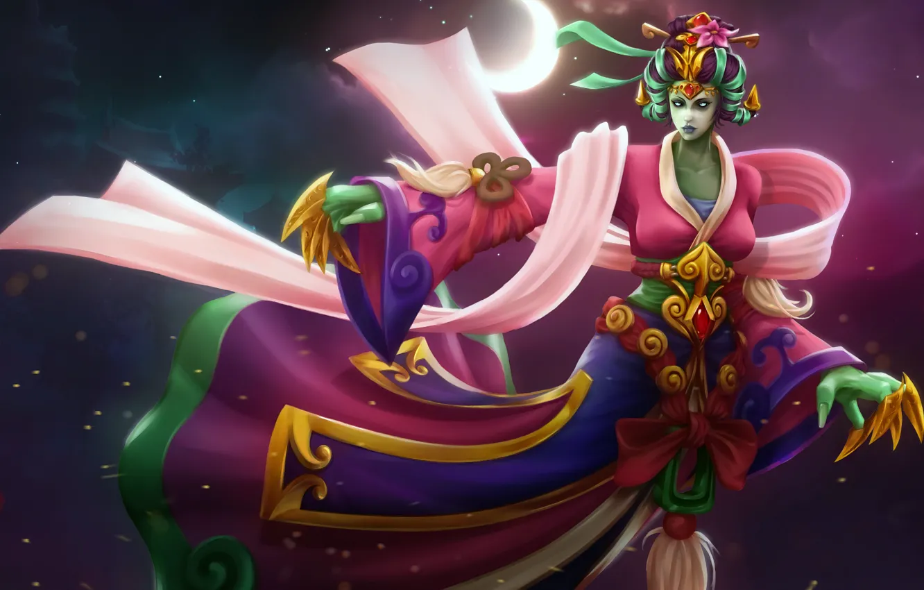 Photo wallpaper girl, fan art, dota 2, krobelus, death prophet