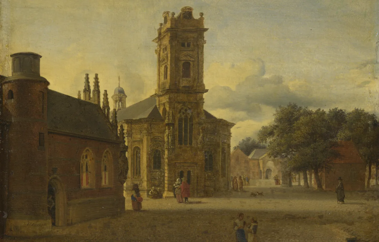 Photo wallpaper picture, the urban landscape, Jan van der Heyden, Jan van der Heyden, The area in …