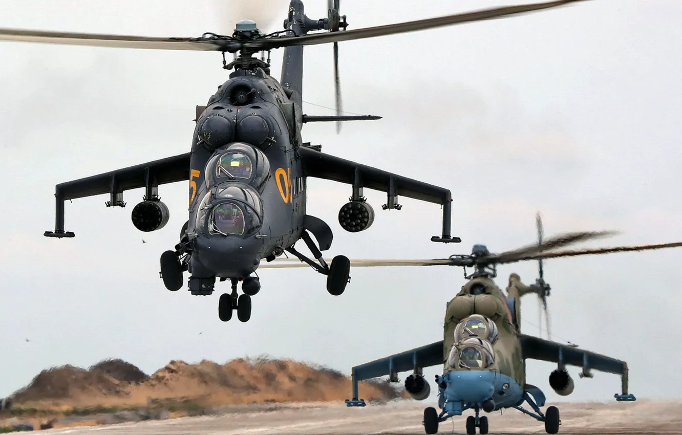 Photo wallpaper Hind, The Russian air force, OKB M. L. Mil, Mi-24P, Russian attack helicopter