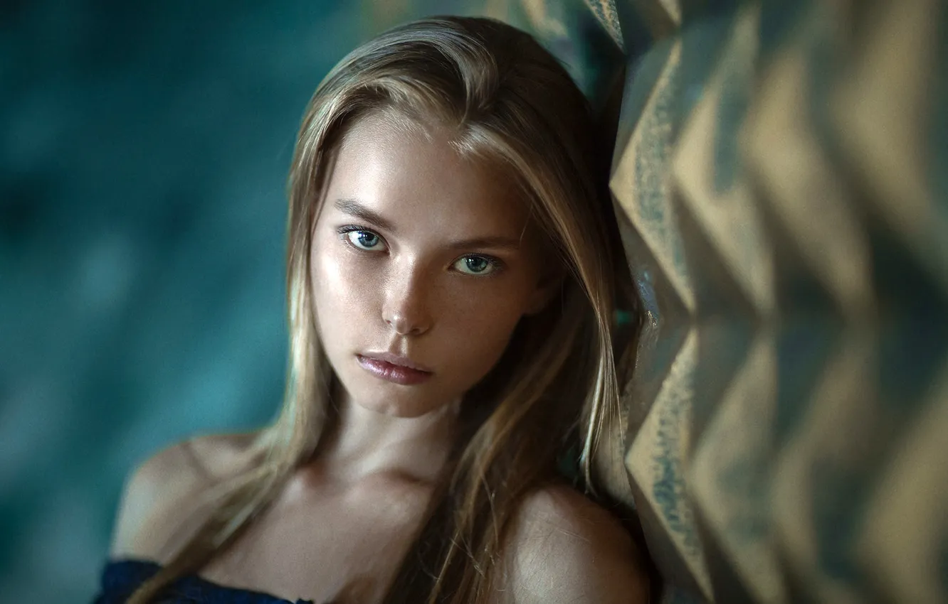 Photo wallpaper look, model, portrait, makeup, hairstyle, beauty, bokeh, Rus