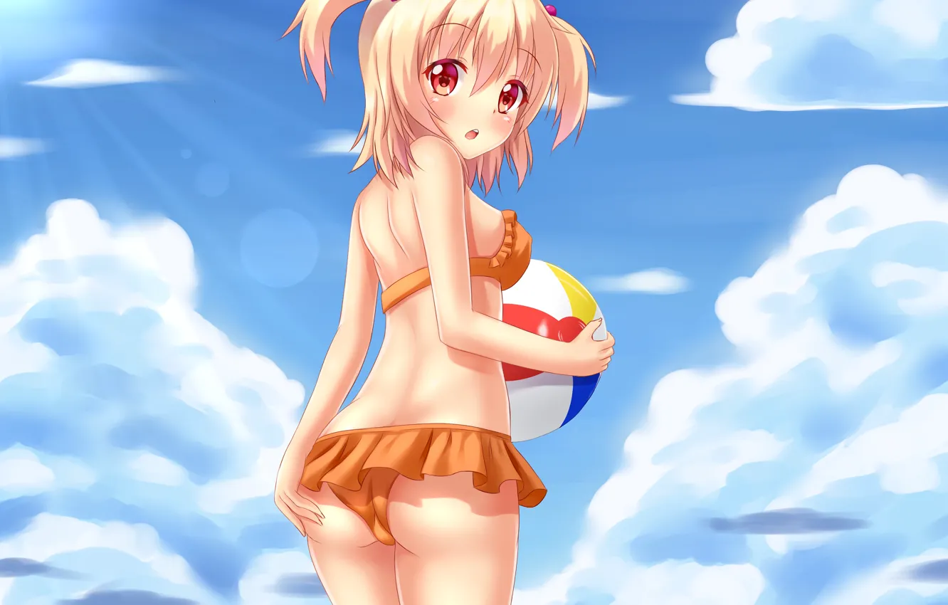 Photo wallpaper girl, sexy, ass, cleavage, boobs, anime, beautiful, twintails