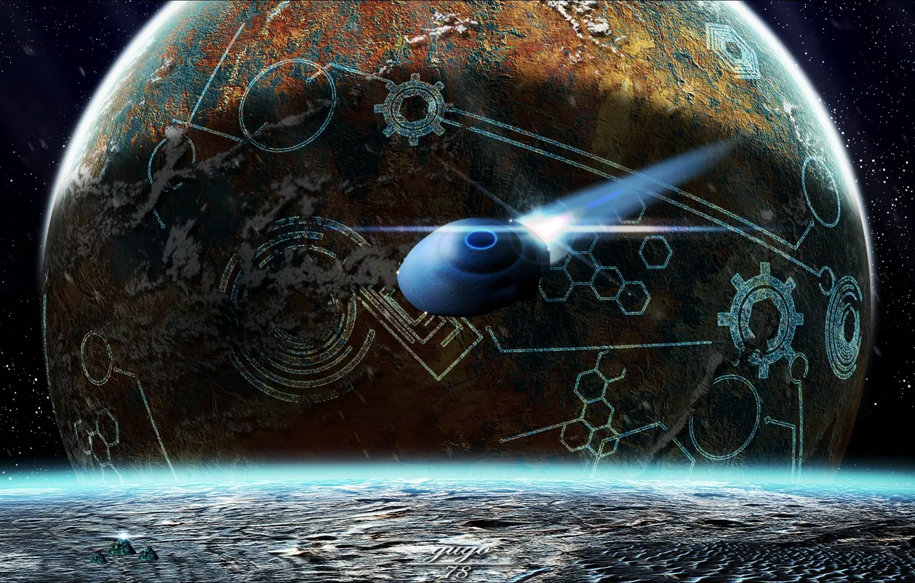 Photo wallpaper space, deep, planets