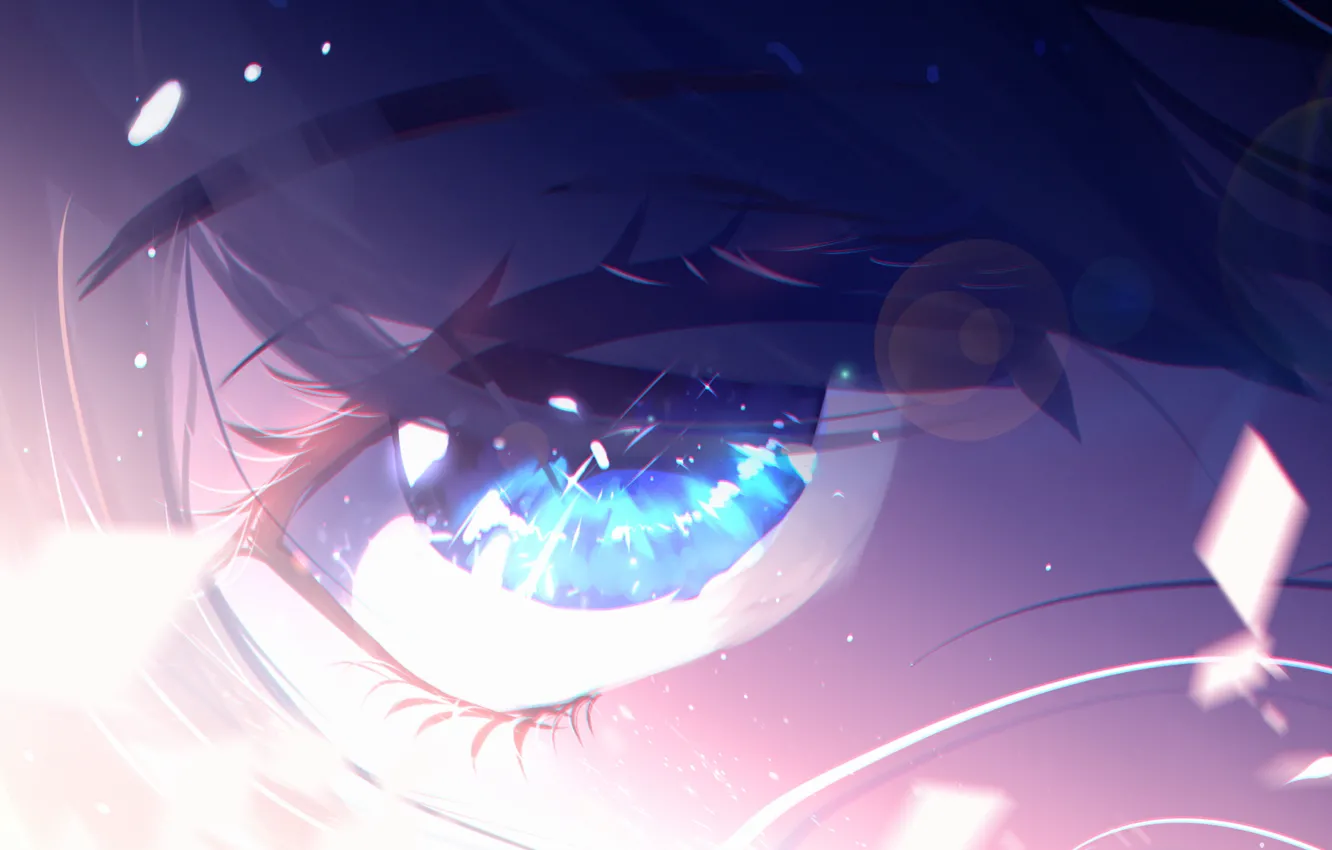 Photo wallpaper eyes, girl, blue
