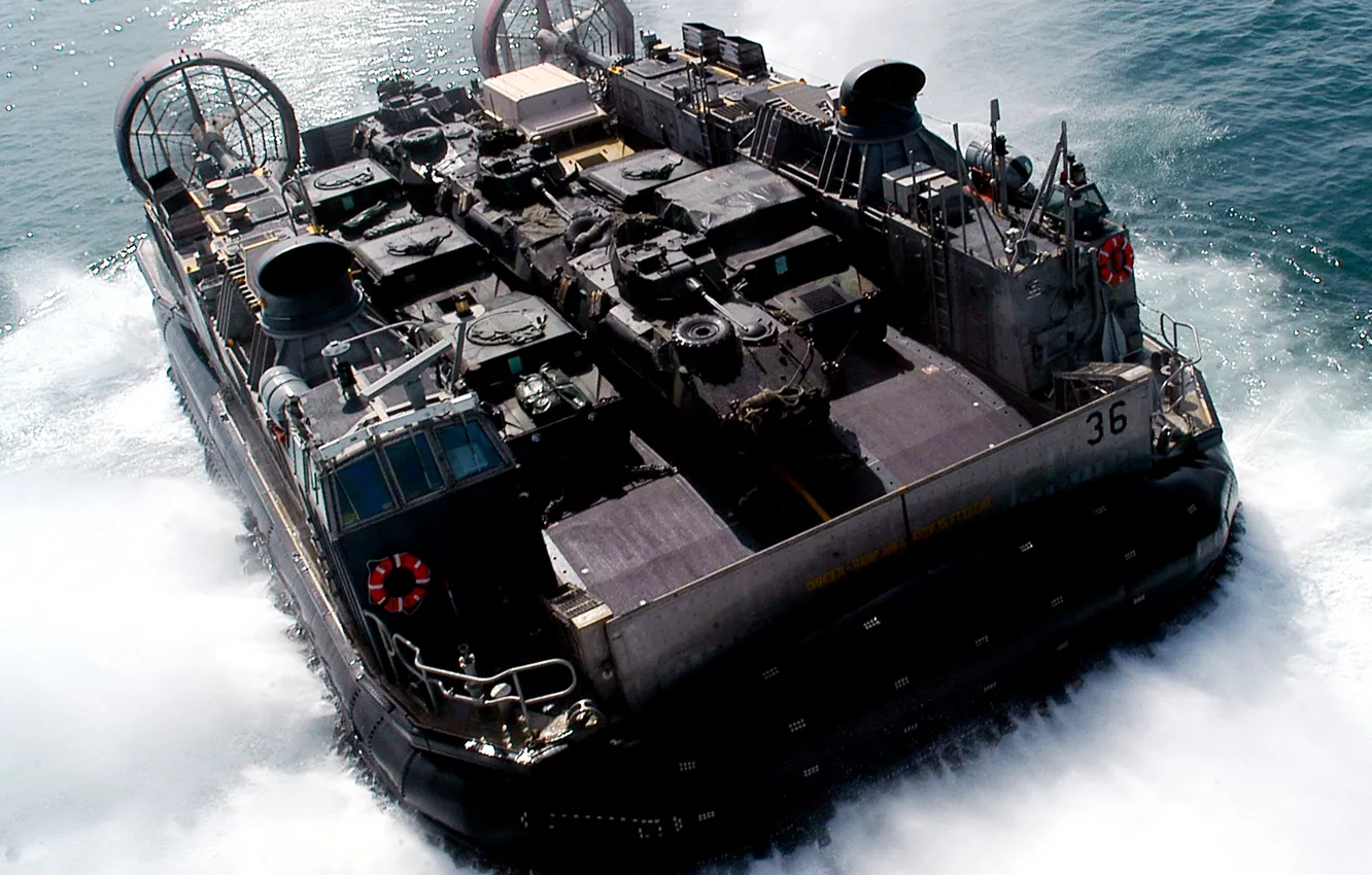 Photo wallpaper sea, landing, the hovercraft