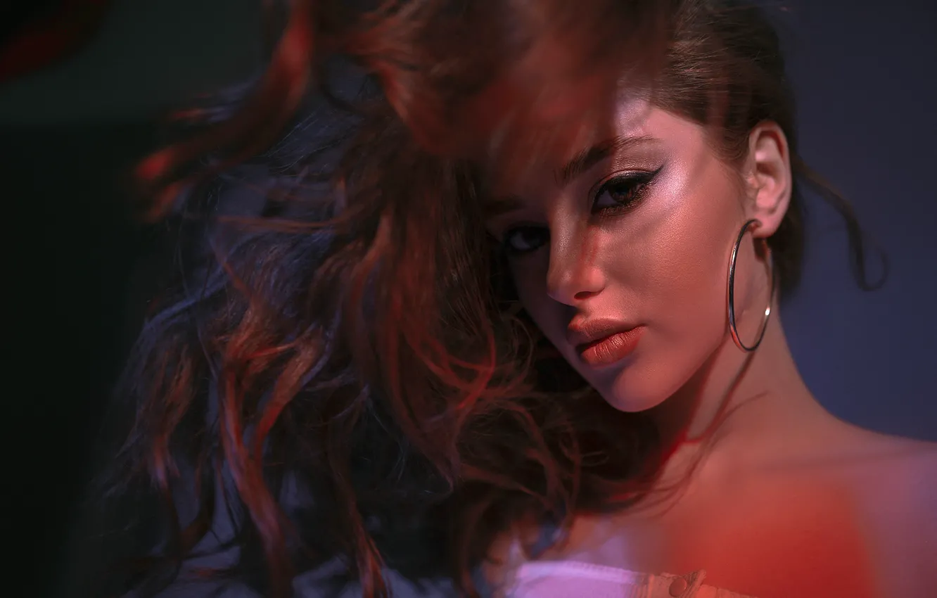 Photo wallpaper model, beauty, lips, face, makeup