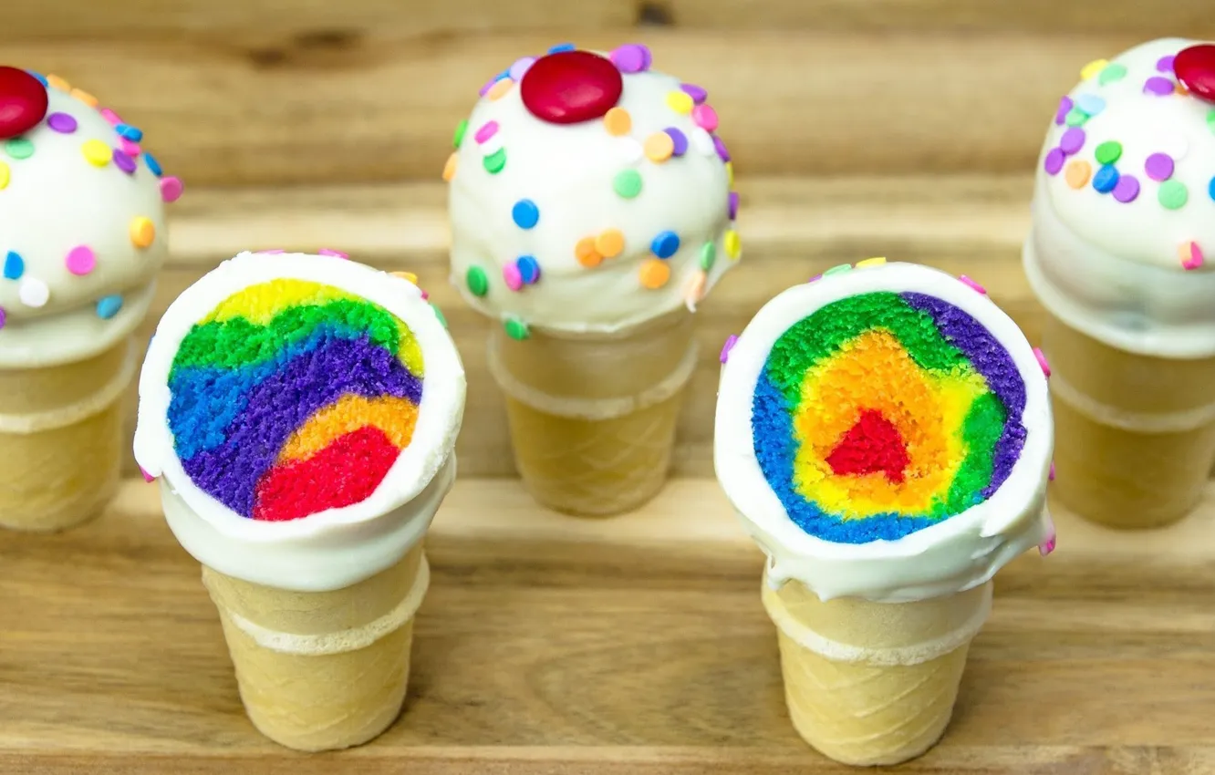 Photo wallpaper ice cream, colorful, dessert