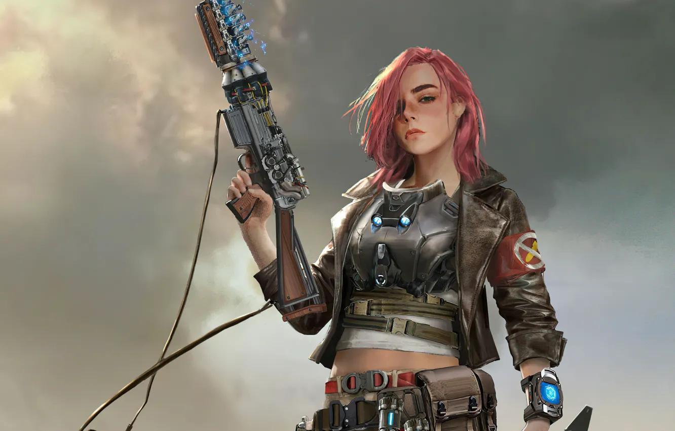 Photo wallpaper gun, soldier, artist, artwork