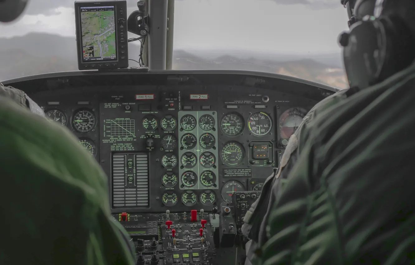 Photo wallpaper cabin, helicopter, Bell UH-1 Iroquois