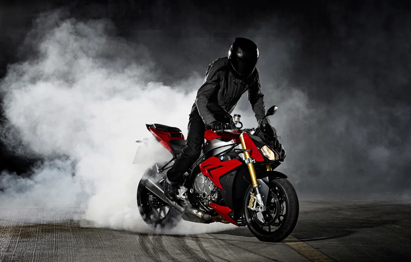 Photo wallpaper Red, Drift, Bike, BMW S1000 R Concept