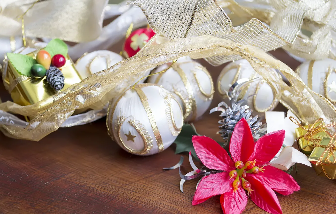 Photo wallpaper balls, decoration, holiday, new year, Christmas, Christmas, New Year