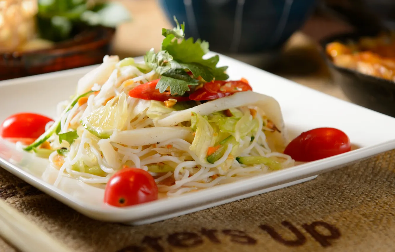 Photo wallpaper cabbage, tomatoes, salad, Cheri