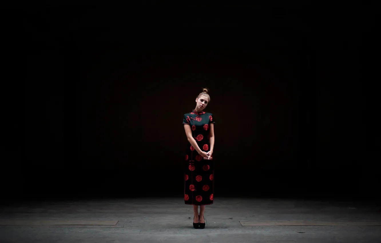 Photo wallpaper look, girl, dress, hairstyle, qipao